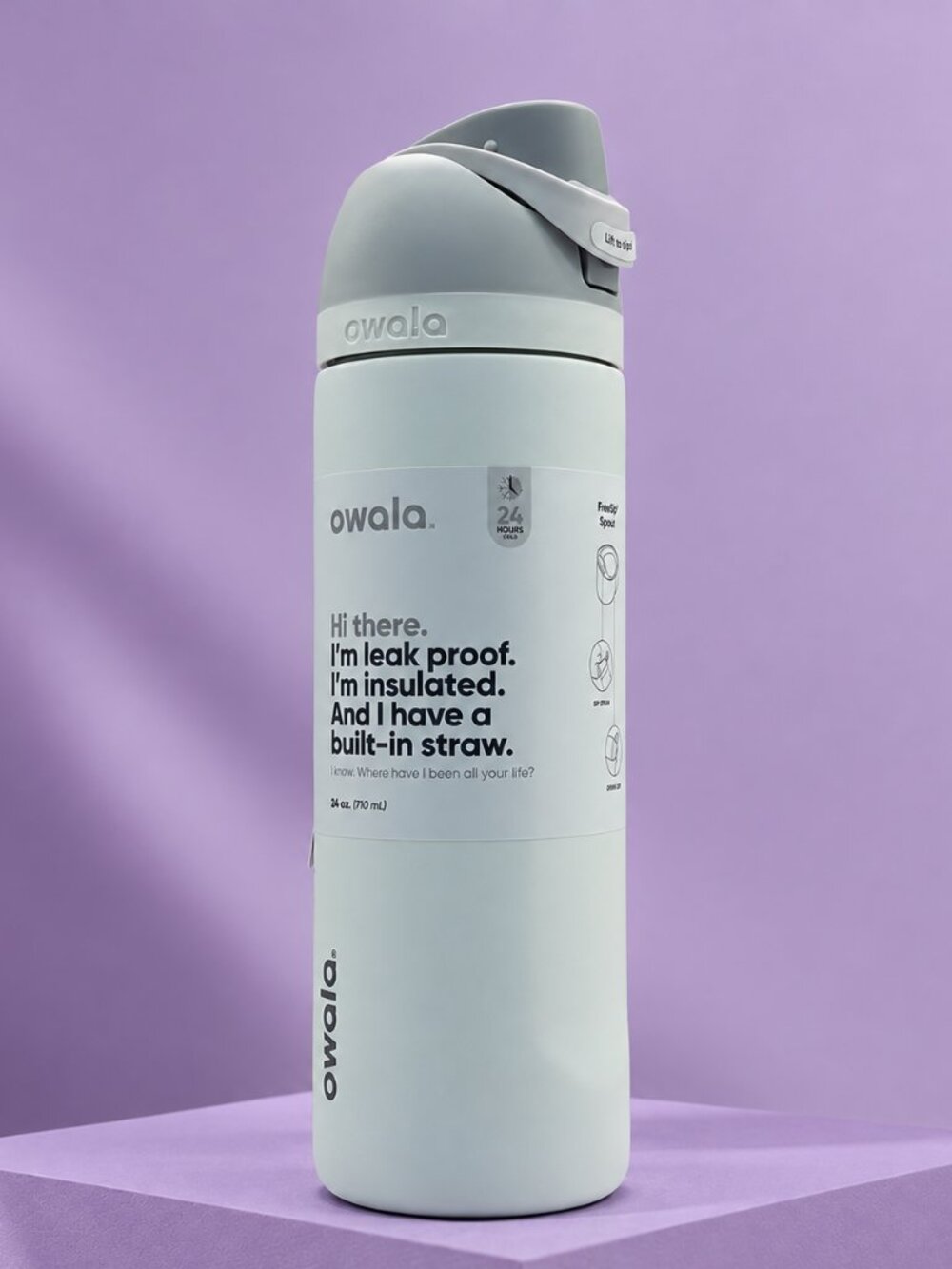 Owala 24oz Water Bottle Leakproof Insulated Straw Bottle